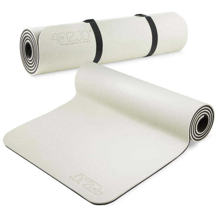 4FIZJO Fitnessmatte mit Tragegurt, Abmessungen 180x60cm, TPE-Kautschuk, Rutschfest, Komfort, In &amp; Ou
