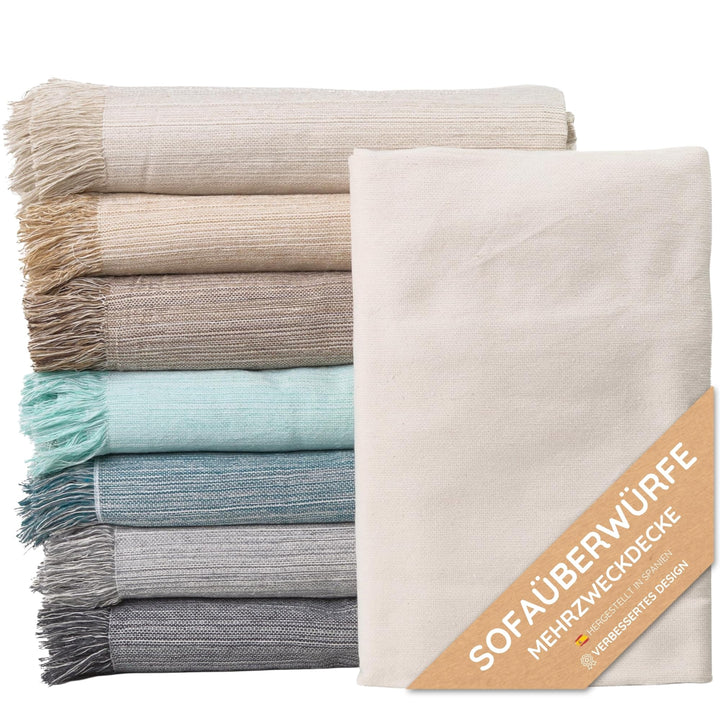 Tagesdecke Baumwolle warm – Decke Sofa Überwurf Bett, Kuscheldecke Plaid Weiss 180X260, Weiss 180X26