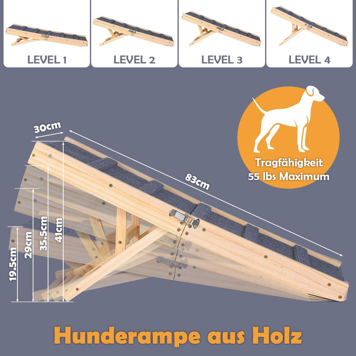 Hunderampe für Sofa &amp; Bett rutschfest klappbar für kleine Hunde