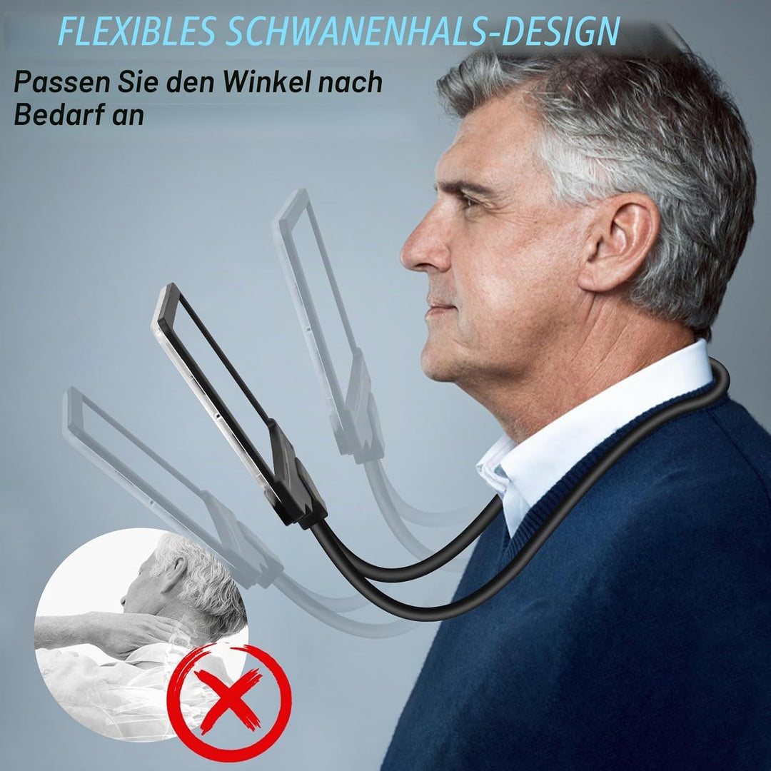 NZQXJXZ 5X Hands Free Lupe mit Licht hängenden Hals, 36 LED Flexible Schwanenhals Full Page Vergröss
