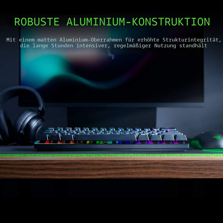 Razer Huntsman Mini (Purple Switch) - Kompakte 60% Gaming Tastatur (Klickende Optische Switches, Dou