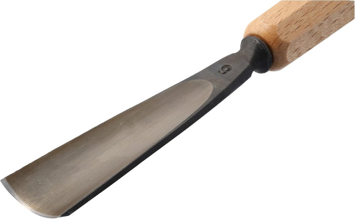 STUBAI Stemmeisen Stechbeitel Serie 52 - Form 6 | Gerades Hohleisen - 30 mm, mit Holzgriff, für Figu