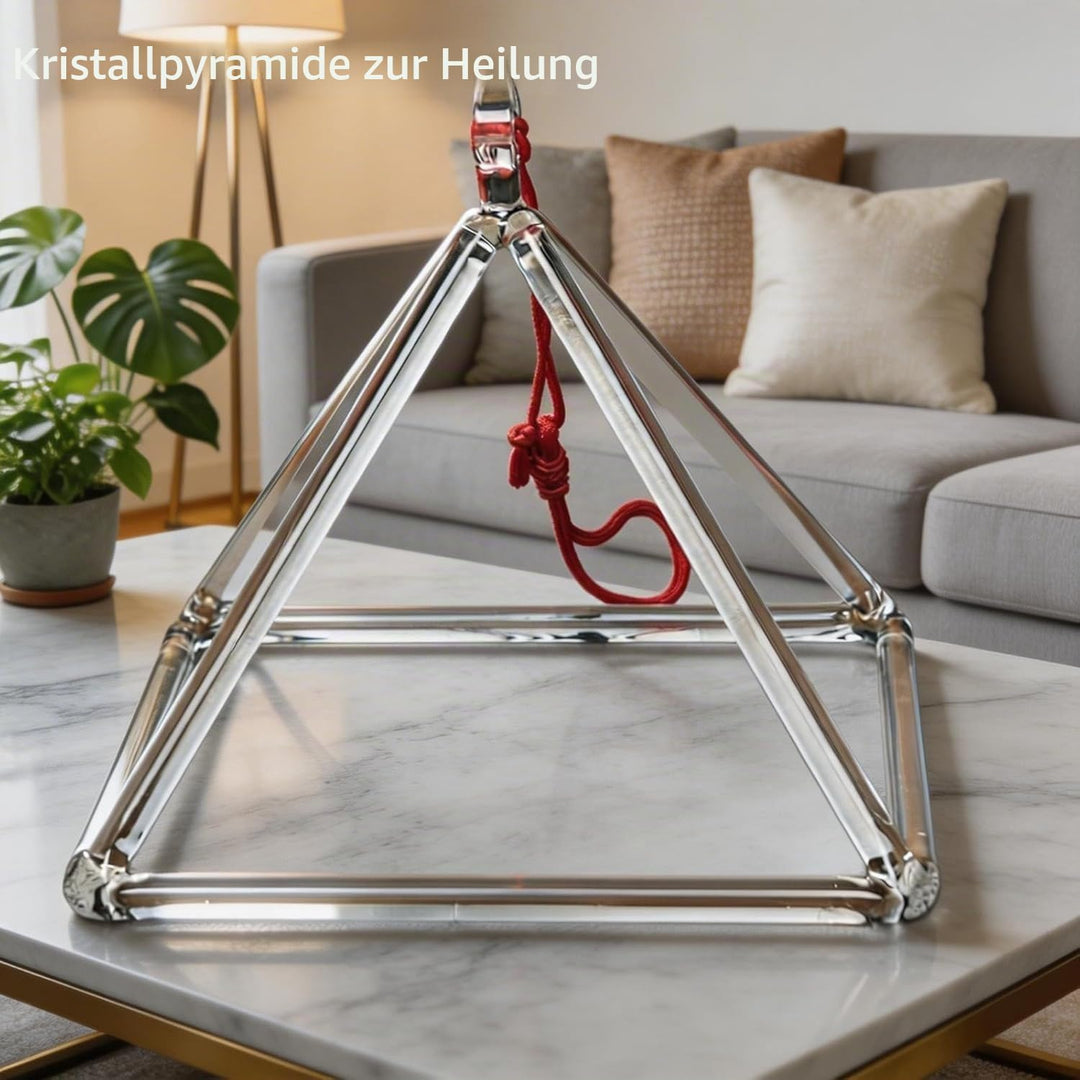ENERGYSOUND Klangpyramide aus Quarzkristall, 20 cm, Klangschale aus Kristall, Klangheilung und Yoga-