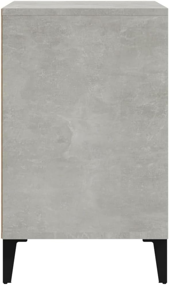 Schuhregal Betongrau 102x36x60 cm aus Holzwerkstoff mit 5 Fächern, platzsparender Ständer für Flur u
