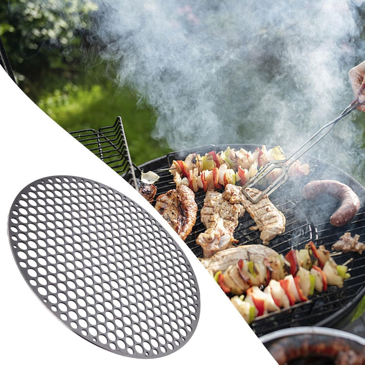 Runder Edelstahl-Grillrost, rundes Grillnetz, Drahtgeflecht, Gestell für Outdoor-Camping, Kochgeschi