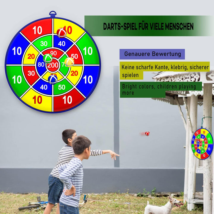 25.5" Dartscheibe Kinder Game Mit 12 klebrigen Bällen, Jungen Mädchen Indoor/Sport Outdoor Fun Party