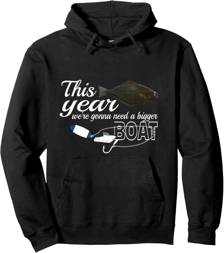 Wir brauchen ein grösseres Boot I Heilbutt Angeln Norwegen Pullover Hoodie