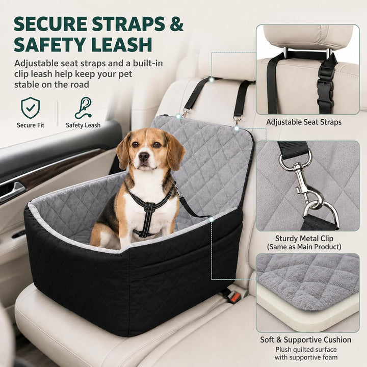 Hunde Autositz für kleine bis mittlere Hunde, Abnehmbarer Hundesitz Auto