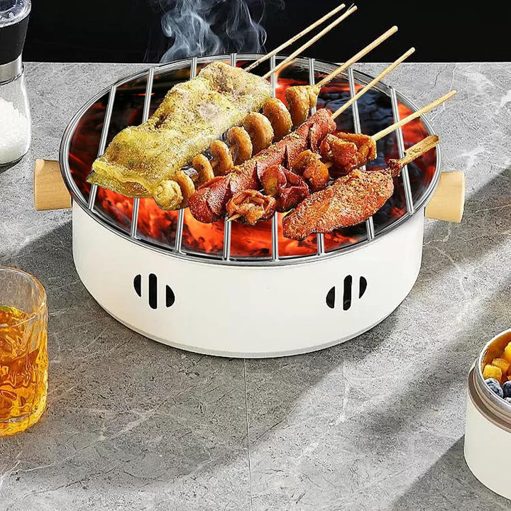 Grillrost, runder Drahtgitter, 48 cm, Edelstahl-Konstruktion und hitzebeständiges Design, Grillgitte