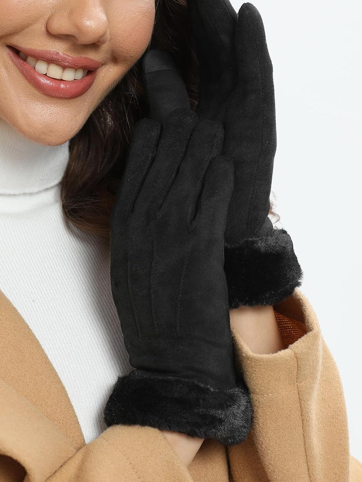 vislivin Handschuhe Damen Winter Warm Handschuhe Touchscreen Handschuh mit Gefütterte Schwarz L, Sch