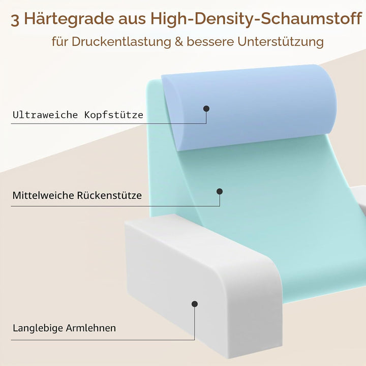 Vekkia 19" Lesekissen für Bett und Sofa, Lesekissen für Erwachsene Schwarz Grau 45° 48,3 cm, Schwarz