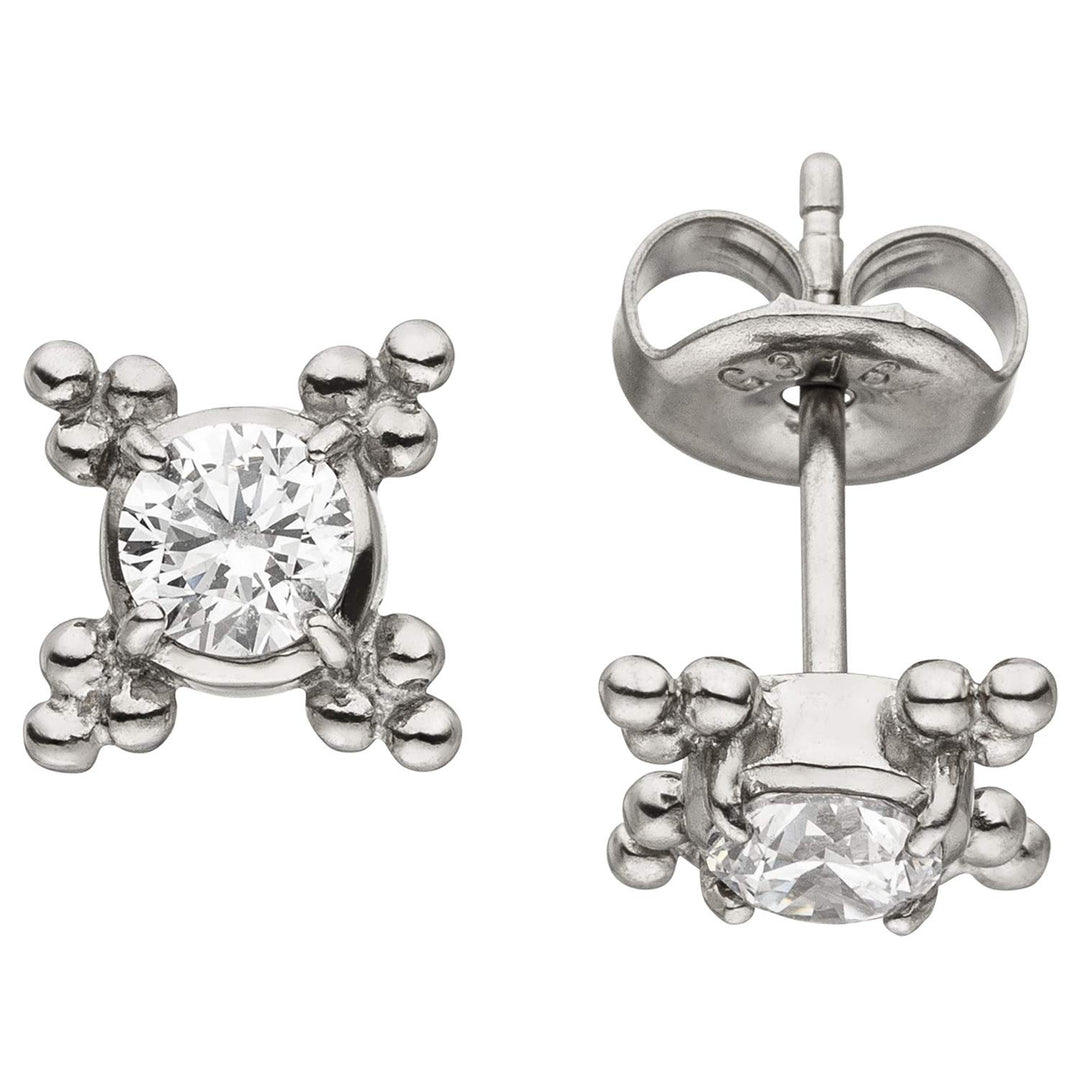 Jobo Damen-Ohrstecker Edelstahl mit 2 Zirkonia