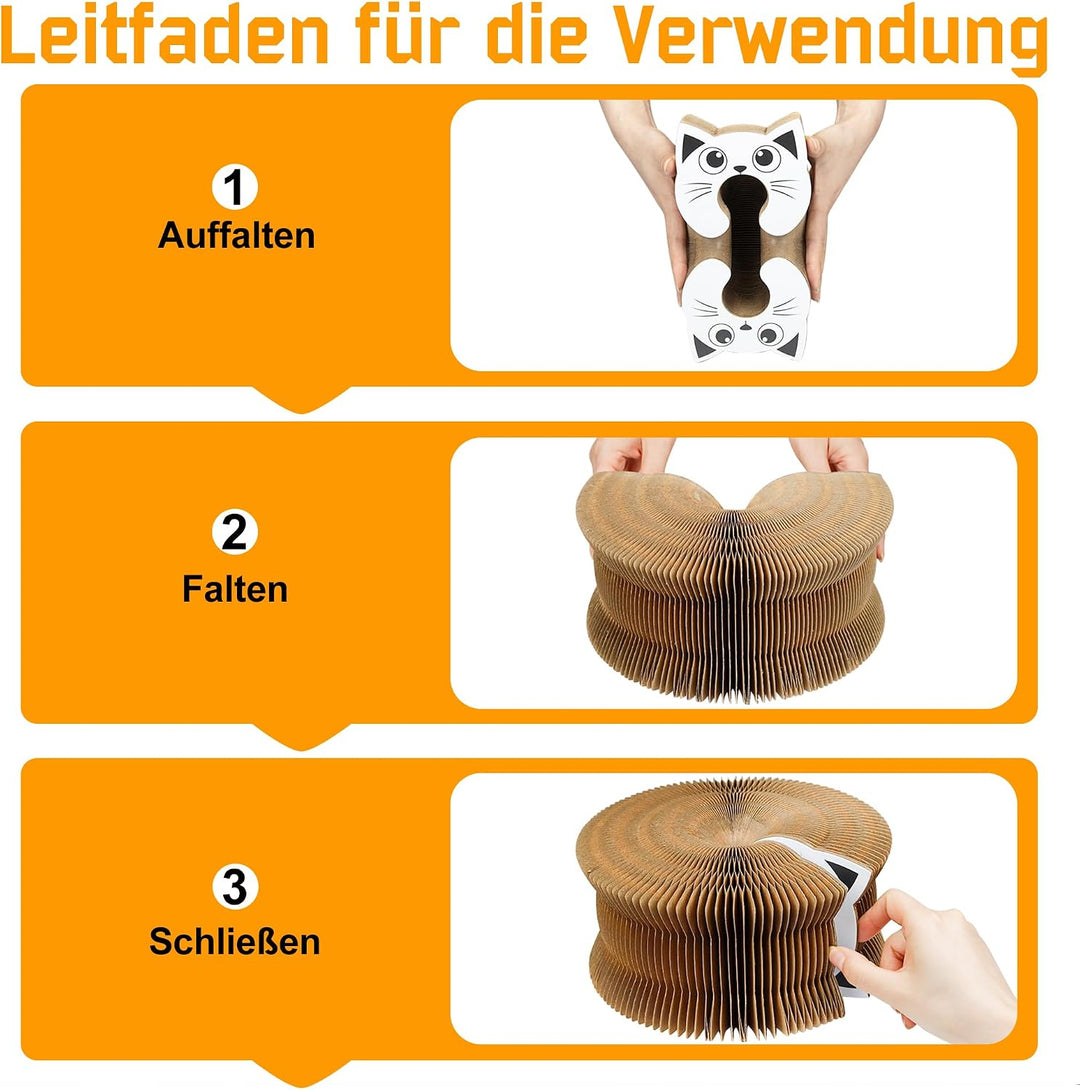 Kratzbrett Katze, 2-in-1 Cat Kratzbrett mit Glöckchen, Magische Orgel Cat Scratching Board, Zusammen