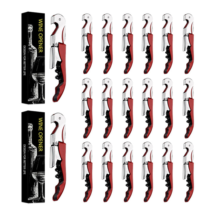 5 Stück Rot Kellnermesser 3-in-1 Flaschenöffner Rot 10, Rot 10