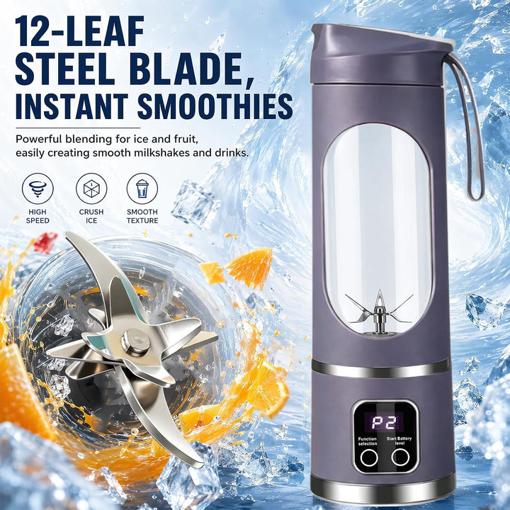 Tragbarer Mixer Smoothie Maker To Go, 500ml Mini Standmixer für Shakes, Smoothie Maker Klein, Portab