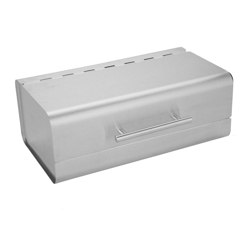 HAC24 Design Edelstahl Brotkasten Silber Metall Brotbox Brotkiste Brotbehälter Brot Kiste Box Aufbew