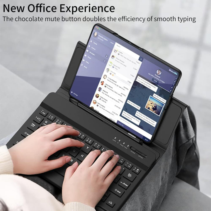 Custodia Magnetic Klapphüllen Ständer Folio Hülle,Keyboard,Pen Slot Kompatibel für Samsung Galaxy Z