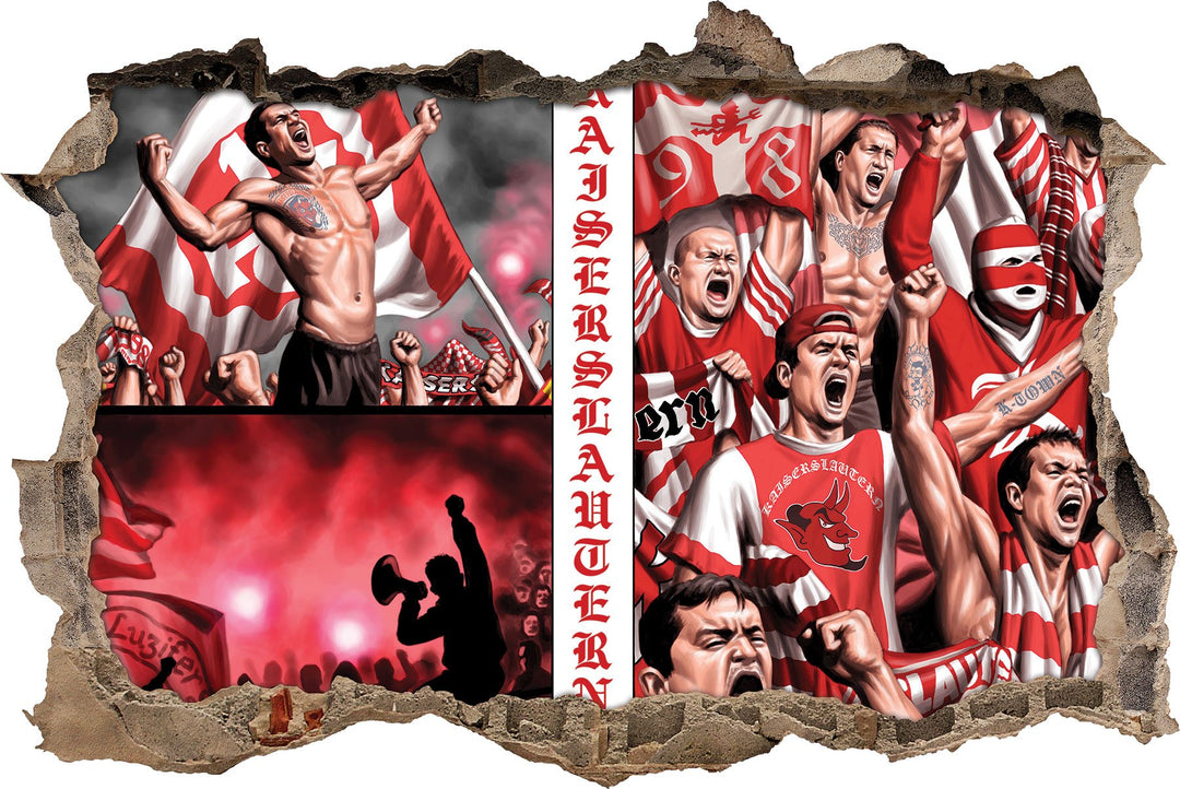 Kaiserslautern Collage, 3D Wandsticker Format: 92x62cm, Wanddekoration, 92x62