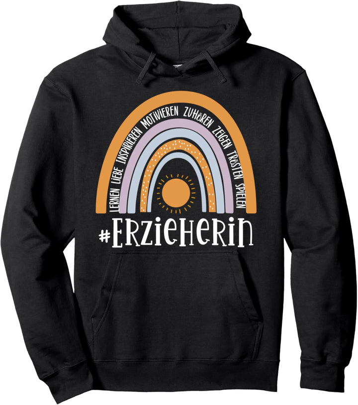 Erzieherin Abschied Geschenk Boho Regenbogen Kindergarten Pullover Hoodie