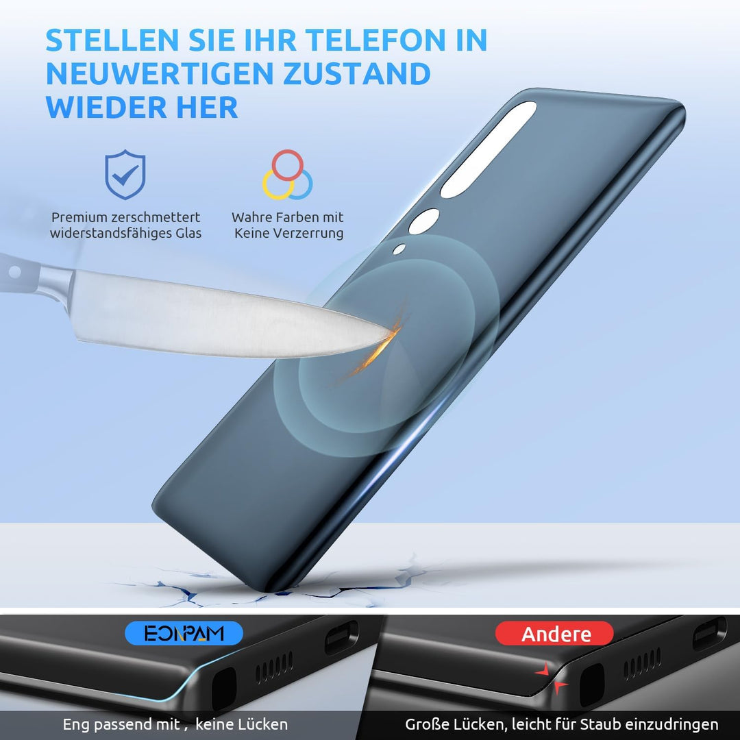 Eonpam Akkudeckel für Xiaomi Mi 10 Rückseite Glas Original Backcover Back Glas Ersatz mit Reparaturs