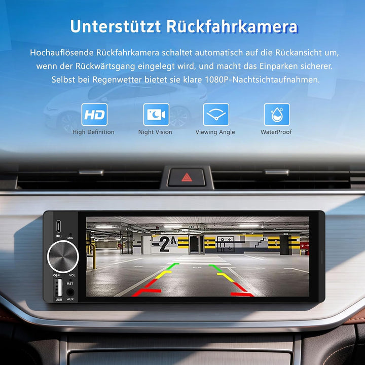 Autoradio 6,28" Touchscreen mit Wireless CarPlay &amp; Android Auto, 1-DIN