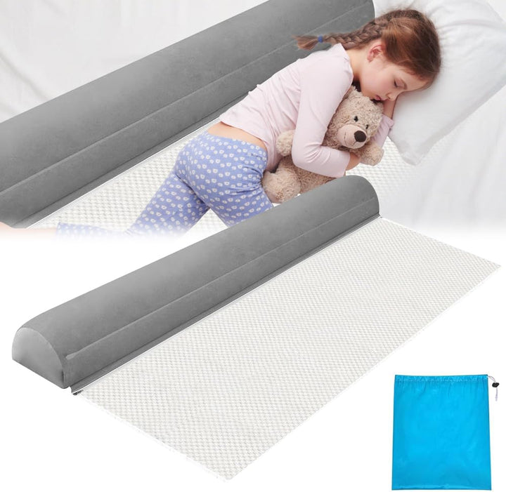 Rausfallschutz Aufblasbar, 125cm Rausfallschutz Bett Reise Klappbar, Tragbar Bettgitter Rausfallschu