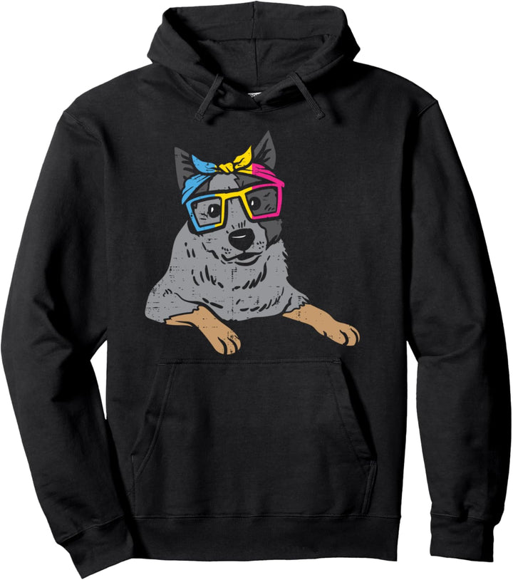 Heeler Pansexual Headband Pan Pride Cattle Dog Men Women Pullover Hoodie