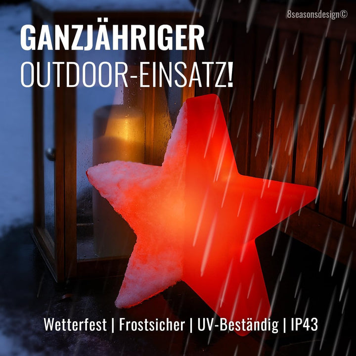 8 seasons LED Weihnachtsstern 40 cm Shining Star (rot) E27, Leuchtmittel warmweiss – wetterfest – LE