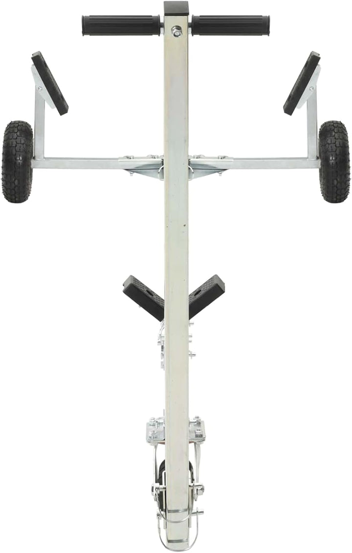 Generisch Verstellbarer Bootstrailer mit Luftreifen Belastbarkeit 200 kg Silber 15.75kg