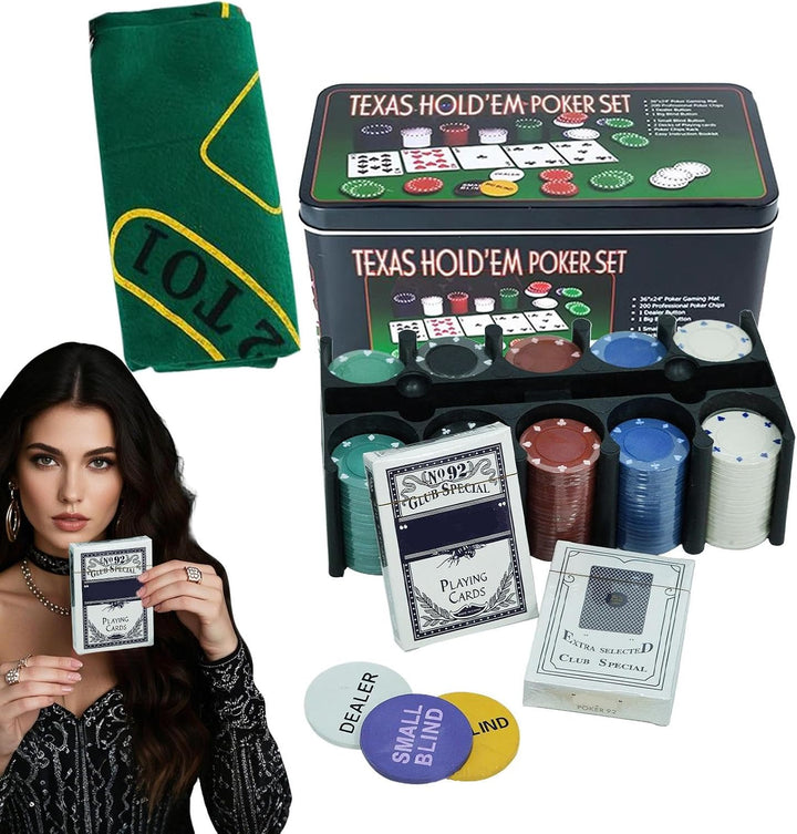 Poker-Chips, 200 Stück, Texas Hold&