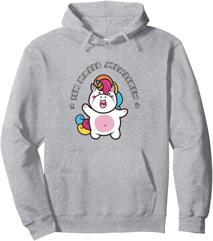 Ich hasse Menschen Einhorn Geschenk Damen Herren Kinder Pullover Hoodie