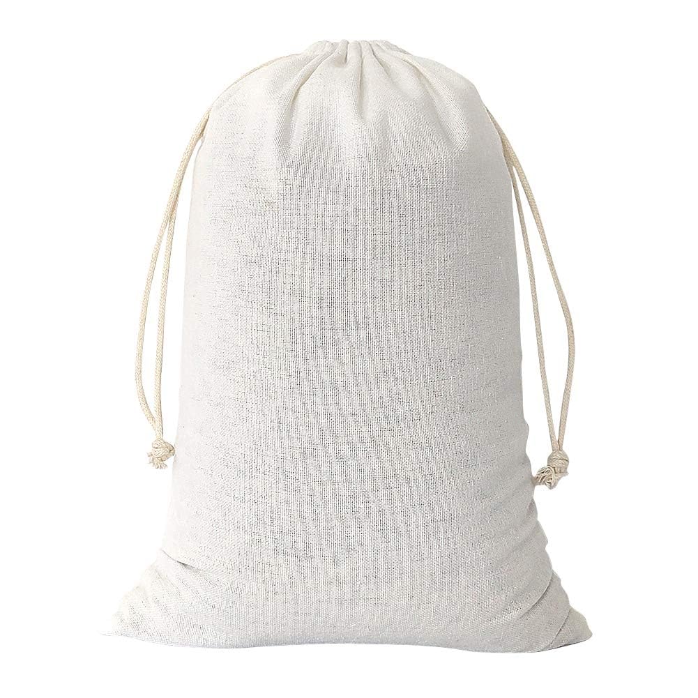 SumDirect 20 Stück Baumwolltasche Stoffbeutel mit Kordelzug, Baumwolle Säckchen Baumwollbeutel 20X30