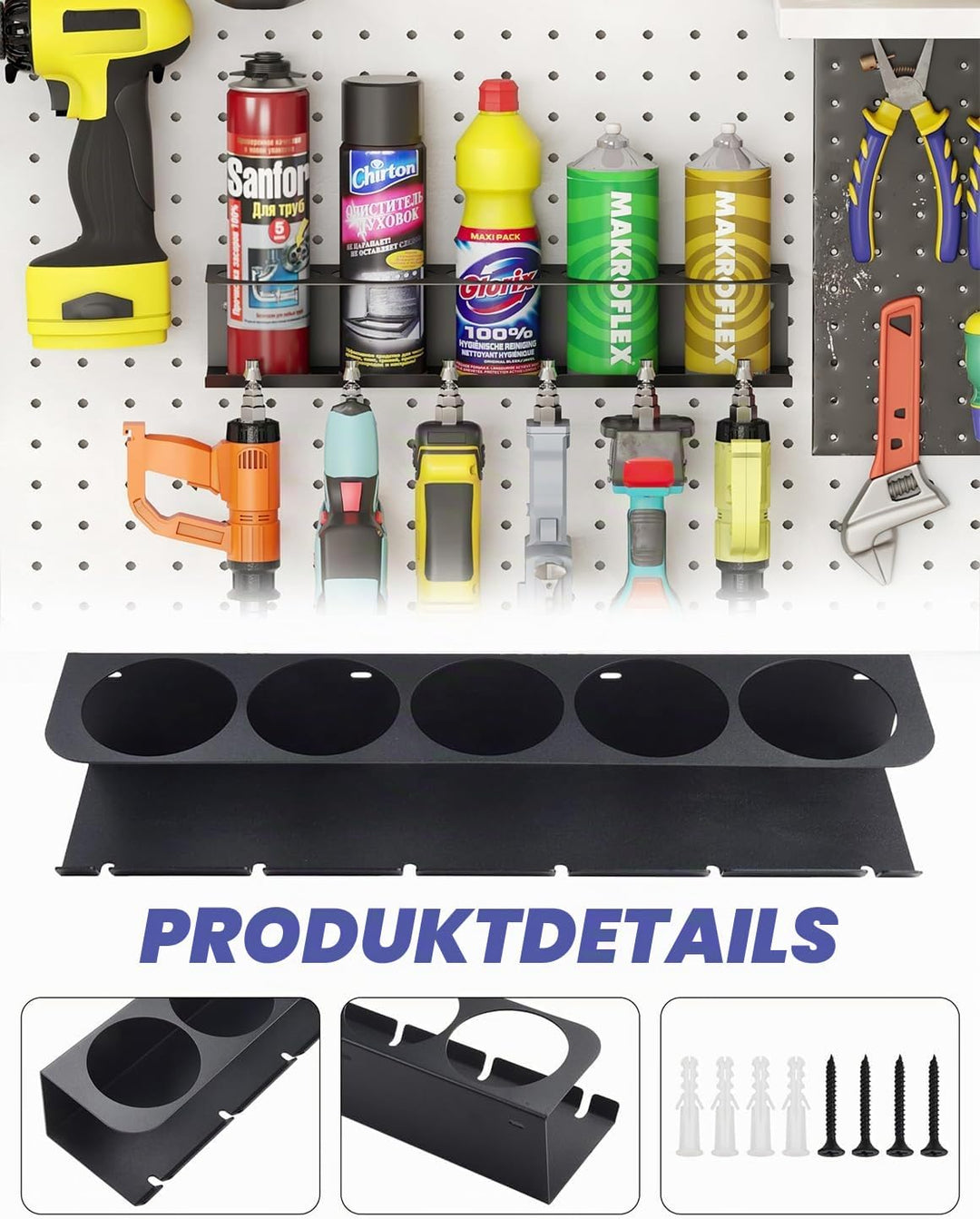 Dosenhalter, Spraydosenhalter, Sprühdosenhalter, Druckluft Werkzeug Zubehör für Garage Werkstatt, Pl