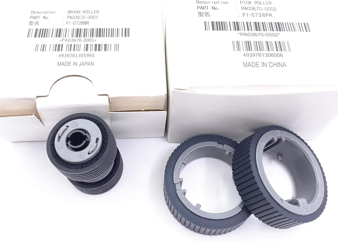 OKLILI PA03670-0001 PA03670-0002 Verbrauchsmaterialien-Set: Pick Roller + Bremsrolle für den Fujitsu