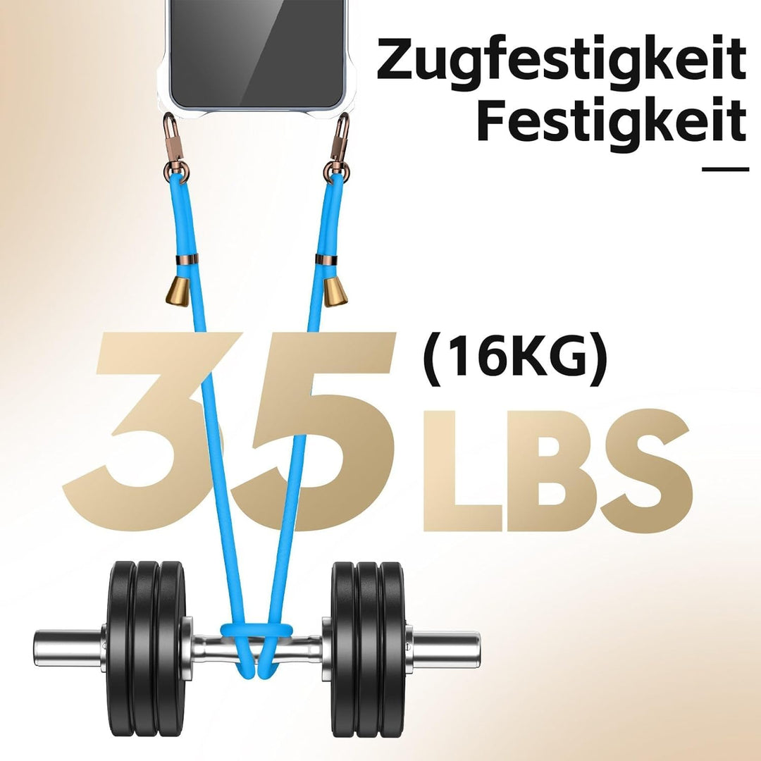 Handyband Abnehmbar für iPhone 17 Hülle mit Band, Langes Band zum Umhängen &amp; Kurzkordel für Handgele