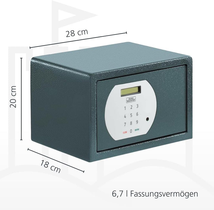 BURG-WÄCHTER Möbeltresor für Hotel mit elektronischem Zahlenschloss, Zur Wand- und Bodenbefestigung,