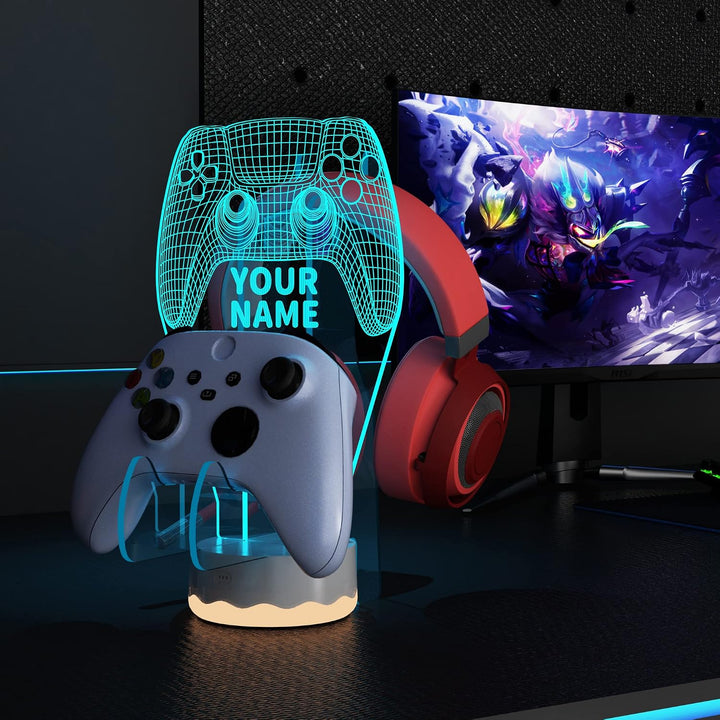 YuanDian Personalisierte Licht bis Kopfhörer-Controller-Halter, 16 Farben 3D-LED-Leuchten Gamepad St