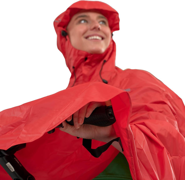 LOWLAND OUTDOOR® Fahrradregenponcho Rot, Rot