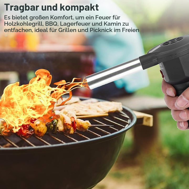 BBQ Ventilator, Tragbarer BBQ Fan Grillgebläse, Elektrischer Batteriebetriebener Grillventilator Feu