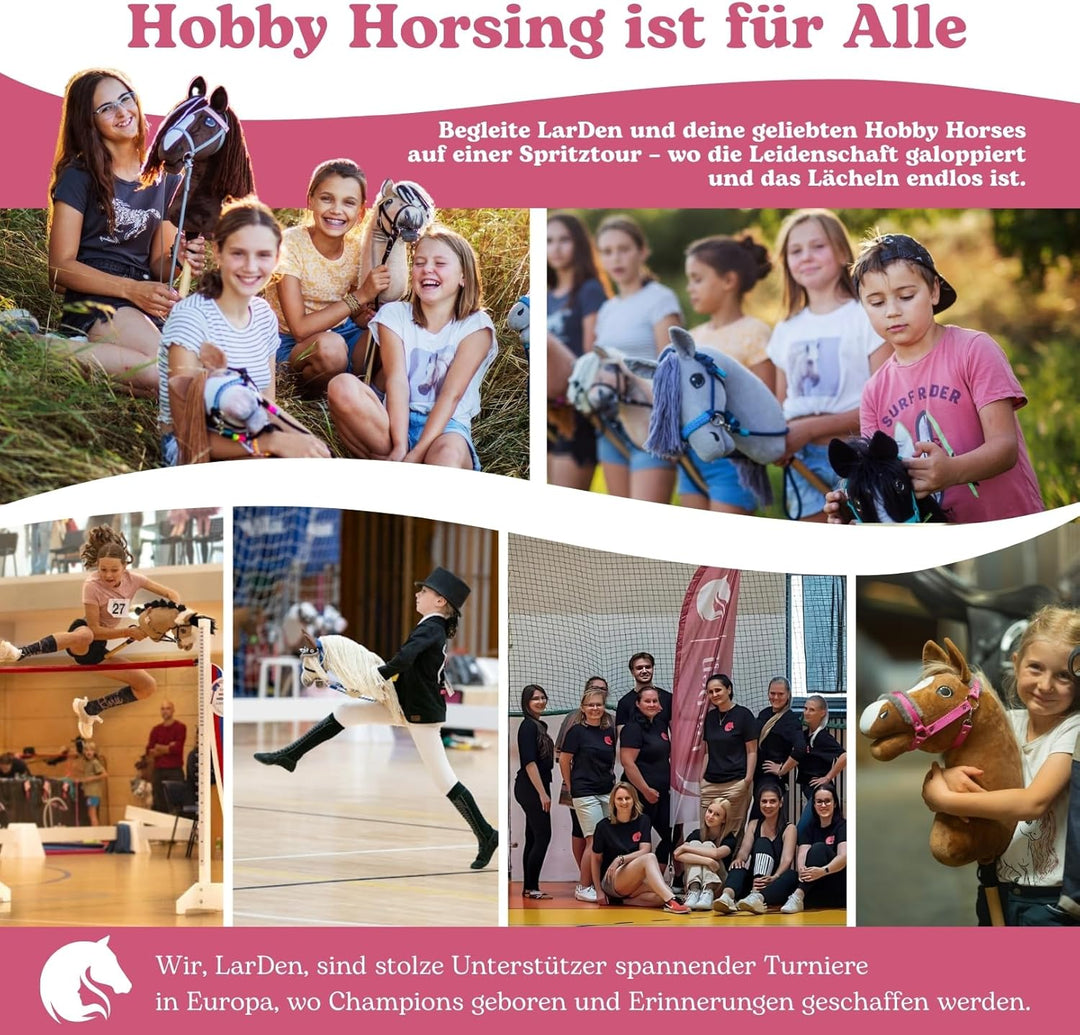 LarDen Hobby Horse Trense mit Zügeln | Komplettes Zaumzeug ohne Nasenriemen Light Blue | Hobbyhorse