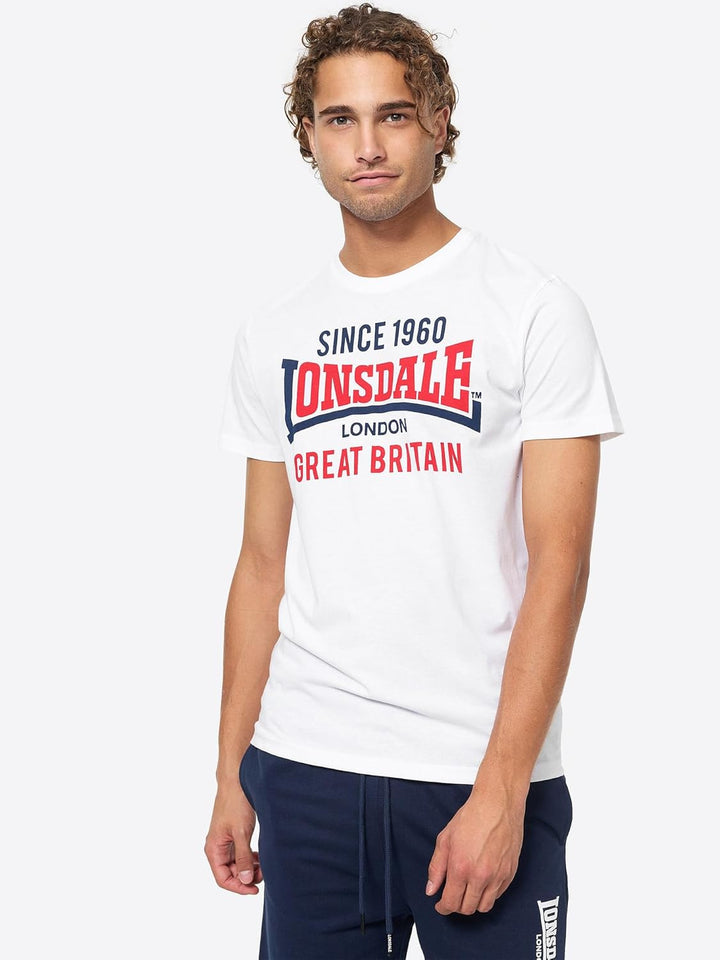 Lonsdale Herren Collessie Freizeit T-Shirts M Black/White, M Black/White