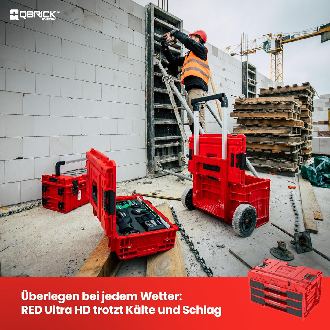 QBRICK SYSTEM Werkzeugkoffer Werkzeugkasten Leer Werkzeugkiste ONE Drawer 3 Toolbox 2.0 RED Ultra HD