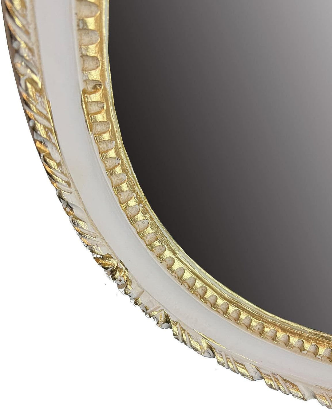 Generisch Wandspiegel Weiss-Gold Barockspiegel Spiegel Oval Flurspiegel dekorative Spiegel mit Rahme