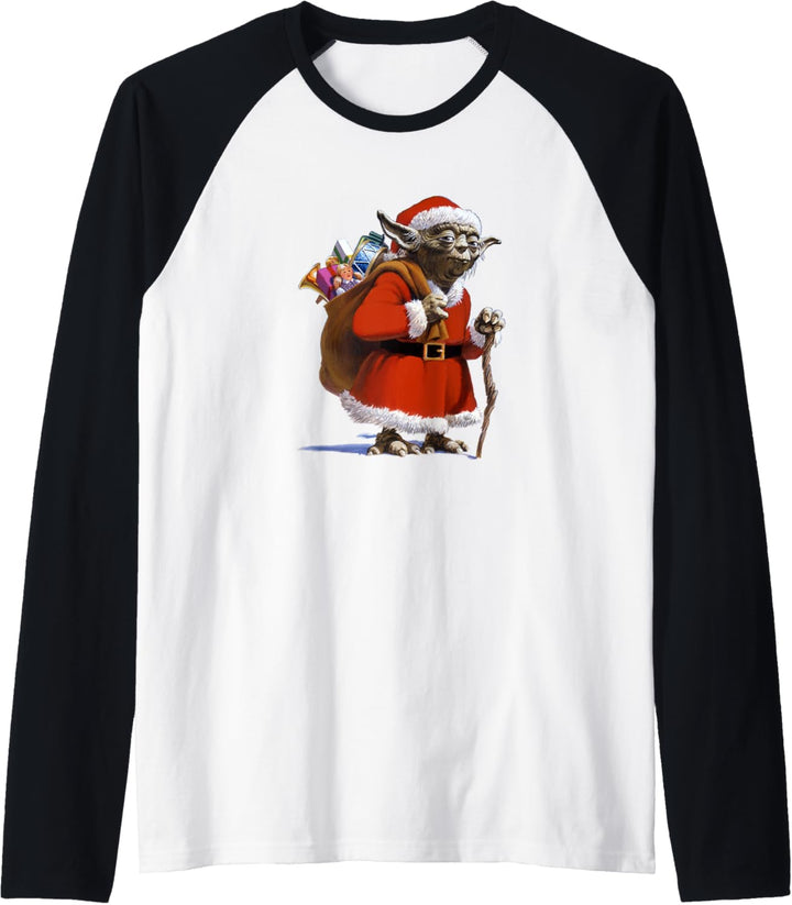 Star Wars Christmas Yoda Santa Claus Costume Raglan