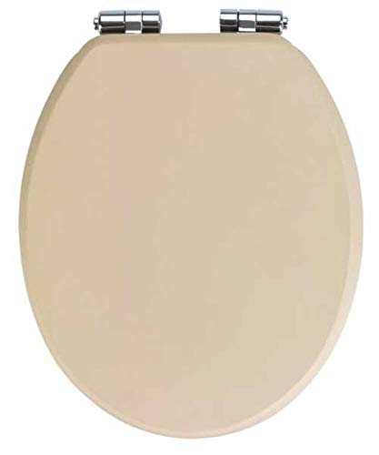 WENKO WC-Sitz Cuero Beige, Toilettensitz mit Absenkautomatik in Lederoptik aus feuchtigkeitsresisten
