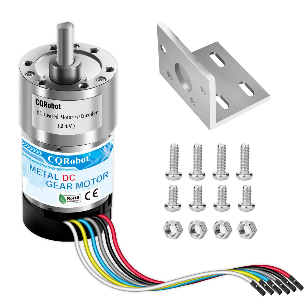 CQRobot Ocean: 270:1 Metal DC Geared-Down Motor 37Dx72.5L mm 24V, with 64 CPR Encoder and Mounting B
