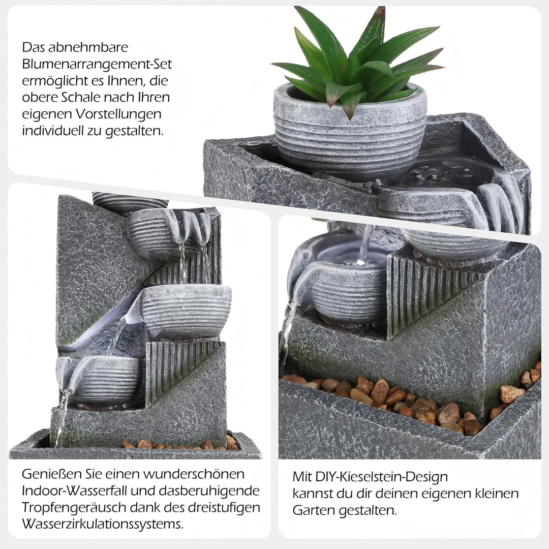 Dyna-Living Zimmerbrunnen Tischbrunnen mit Rollender Kugel