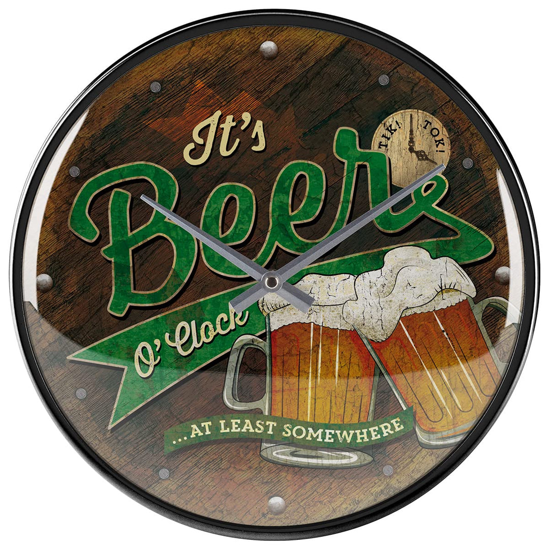 Nostalgic-Art Retro Wanduhr, Ø 31 cm, Beer O&