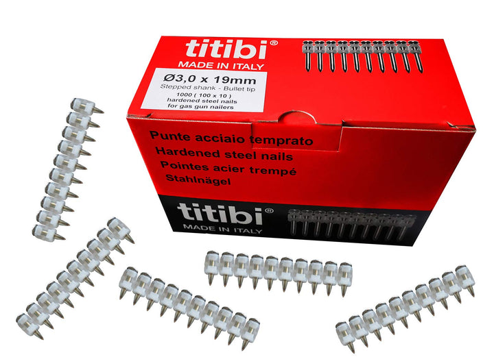 Nr. 1000 Titibi Nägel Ø3,0 x 27 mm, 100% kompatibel mit HILTI Gasnagler: GX 3, GX 100, GX 100-E, GX