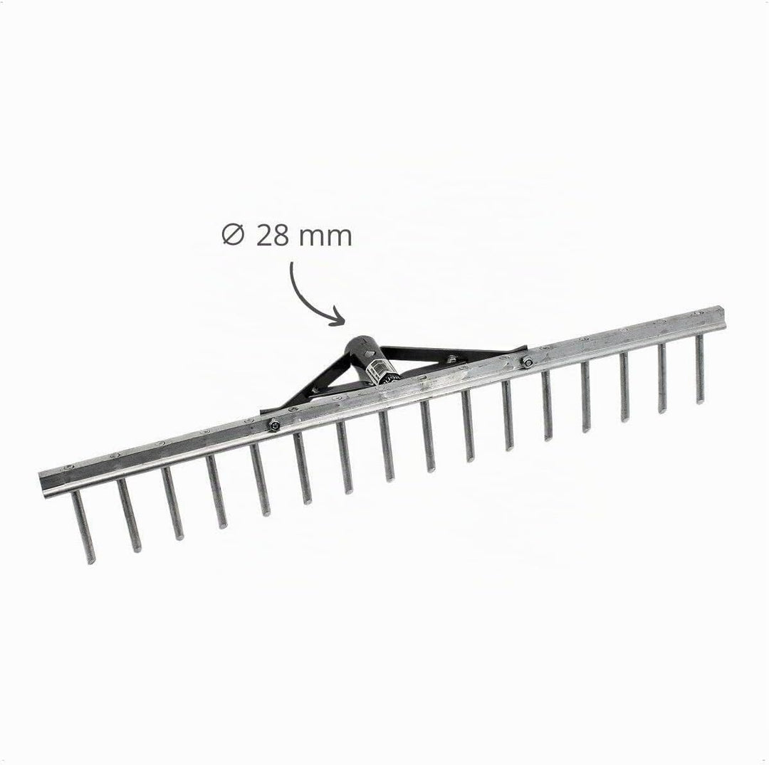 Rekord Aluminium Rechen leicht mit 16 Zinken Breite 62 cm - mit Stiel 150 cm, Rasenrechen, Gartenrec